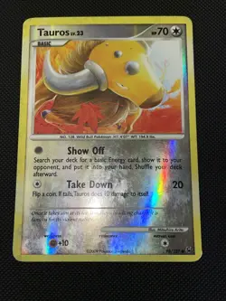 2009 Pokemon TCG Platinum Tauros Lv.23 HP70 Reverse Holo 98/127 LP - Image 2