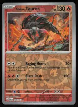 PALDEAN TAUROS 028/193 UNCOMMON PALDEA EVOLVED POKEMON REVERSE HOLO NM/M - Image 1