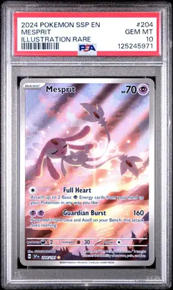 2024 Pokemon SV Surging Sparks SSP EN Mesprit IR 204/191 204 PSA 10 - Image 1