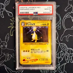 PSA 10 - 2000 Neo Ampharos Japanese HOLO Pokemon - Image 1