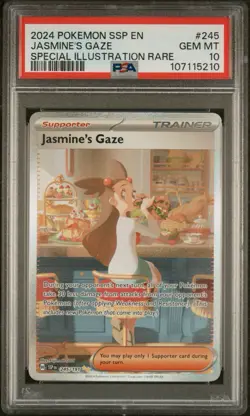 Pokemon Jasmine's Gaze Special Illustration Rare SV08 245/191 PSA 10 Holo 2024 - Image 1