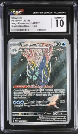 Clawitzer *CGC 10* Illustration Rare *Mega Evolution* #141 * Pokemon - Image 1
