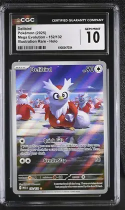 Delibird *CGC 10* Illustration Rare *Mega Evolution* #152 *2025* Pokemon - Image 1
