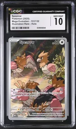 Spearow *CGC 10* Illustration Rare *Mega Evolution* #151 * Pokemon - Image 1