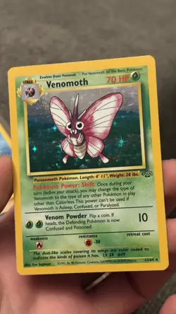 1999 POKEMON JUNGLE #13/64 VENOMOTH HOLO RARE - Image 3