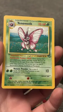 1999 POKEMON JUNGLE #13/64 VENOMOTH HOLO RARE - Image 5