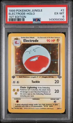 1999 POKEMON JUNGLE 1ST ED #2 ELECTRODE-HOLO PSA 6 - Image 1