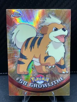 Spectra Pokemon Topps Chrome 2000 TV #58 Growlithe Holo Vintage Trading Card LP - Image 1