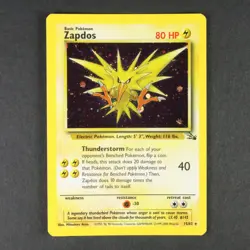 Zapdos 15/62 Pokemon Card Fossil Holo Rare WOTC NM-MINT RARE! - Image 1