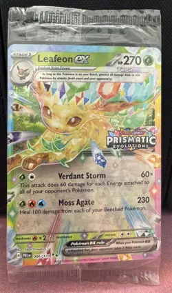 Pokemon TCG Leafeon EX 006/131 STAMPED PROMO Card Prismatic Evolutions SEALED - Image 1