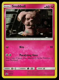 Pokemon Card Sun & Moon Promo Snubbull SM200 Holo Detective Pikachu - Image 1