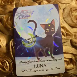 LUNA Sailor Moon CRYSTAL MOON edition CAT Goddess Beauty Anime Foil Girl Card - Image 1