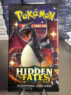 Pokemon TCG Hidden Fates Booster Pack 10 Cards Sealed Charizard Art - Image 1
