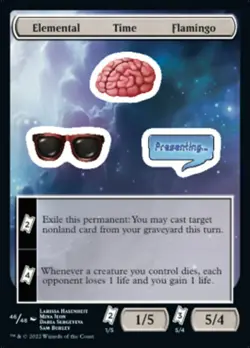 Elemental Time Flamingo [Unfinity Stickers] Lightly Played - Image 1