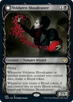 Voldaren Bloodcaster / Bloodbat Summoner (Showcase) FOIL Crimson Vow NM - Image 1