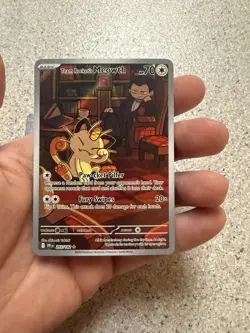 Pokemon TCG Team Rocket's Meowth 203/182 Sv10: Destined Rivals Holo NM CLEAN - Image 2