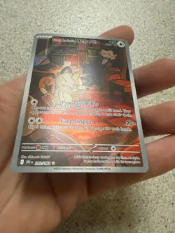 Pokemon TCG Team Rocket's Meowth 203/182 Sv10: Destined Rivals Holo NM CLEAN - Image 3
