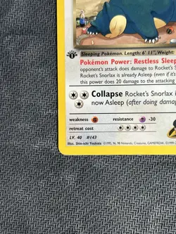 Pokemon Rocket’s Snorlax 33/132 Non-Holo Rare 1st Edition Team Rocket - Image 4