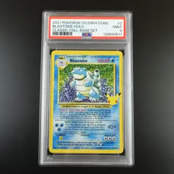 PSA 9 Blastoise 2/102 Pokemon Celebrations Classic Collection Holo Graded Card - Image 1