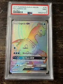 Pokemon TCG Lapras GX Holo Secret Rare Card Sun & Moon Base Set 151/149 - Image 1