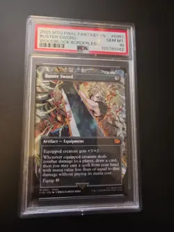 Buster Sword Woodblock Borderless Non-Foil PSA 10 GEM MINT Final Fantasy MTG - Image 1