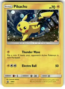 ⭐ Pokemon! Pikachu SM81 - Holo Black Star Promo TCG 2017 - Sun & Moon - NM 🔥 - Image 1