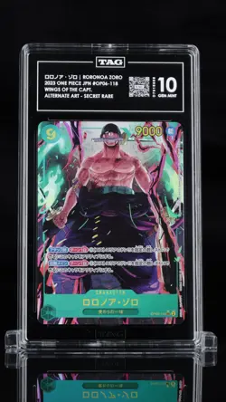 TAG 10 GEM MINT JAPANESE ONE PIECE 2023 Roronoa Zoro OP06-118 ALT ART NR7 - Image 1