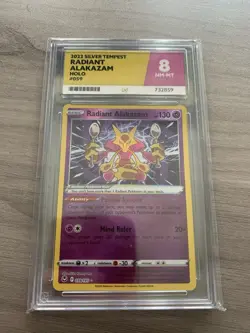 Pokemon Alakazam Radiant Silver Tempest Card 059/195 Graded ACE 8 - Image 1
