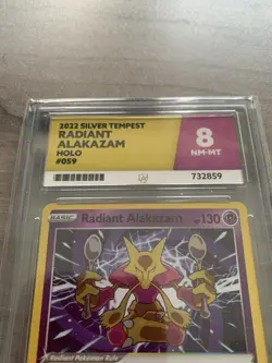 Pokemon Alakazam Radiant Silver Tempest Card 059/195 Graded ACE 8 - Image 2