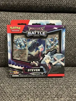 Pokemon TCG Rival Battle Deck Steven 3 foil card deck box playmat coin brand new - Image 1