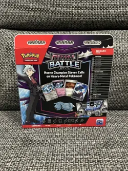 Pokemon TCG Rival Battle Deck Steven 3 foil card deck box playmat coin brand new - Image 3