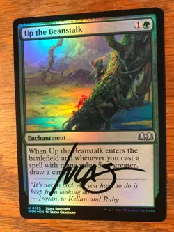Magic the Gathering MTG foil Up the Beanstalk Wilds of Eldraine signed NM - Image 1