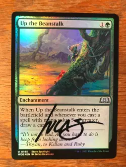 Magic the Gathering MTG foil Up the Beanstalk Wilds of Eldraine signed NM - Image 2