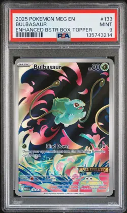2025 POKEMON MEG EN-MEGA EVOLUTION ENHANCED BOOSTER BOX TOPPER BULBASAUR PSA 9 - Image 1