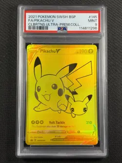 Pokemon Cards PSA 9 MINT Pikachu V FA Celebrations UPC Promo Swsh 2021 #145 - Image 1
