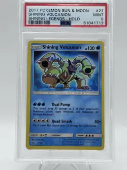 2017 POKEMON SUN & MOON SHINING LEGENDS #27 SHINING VOLCANION-HOLO PSA 9 - Image 1