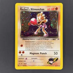 [LP] Rocket’s Hitmonchan 11/132 Gym Heroes Holo Rare - Image 1