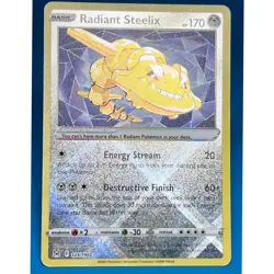 HOLO Radiant Steelix 124/196 NM / M - Lost Origin Pokemon Card FREE SHIPPING - Image 1