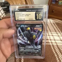 PRISTINE 10 Umbreon V 047/069 Pokemon Card GRADED Japanese Eevee Heroes CGC - Image 2