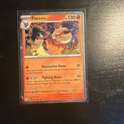 Flareon 013/131 Cosmos Holo Prismatic Evolutions Costco Mini Tin Exclusive Card - Image 1