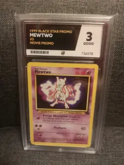 Mewtwo 1999 Black Promo Card Ace Grade 3 Movie Promo #3 Pokemon Card WOTC - Image 2