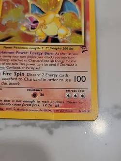 Pokemon TCG Charizard 4/130 Base Set 2 Unlimited Holo Rare LP 1999 - Image 4