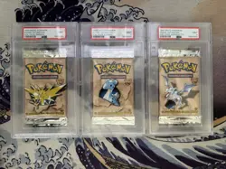 1999 Pokemon Fossil 1st Edition Booster Pack PSA 9 ART SET! - Image 1