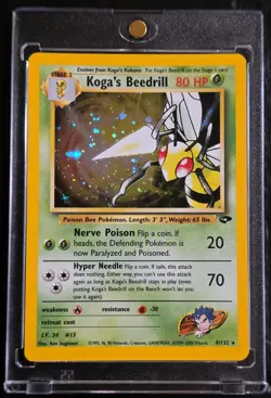 Kogas Beedrill 9/132 Holo Unlimited Rare Never Played Pokemon WOTC Gym Challenge - Image 1