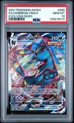 2021 Pokemon SWSH Evolving Skies Umbreon VMAX #095/203 PSA 10 - Image 1
