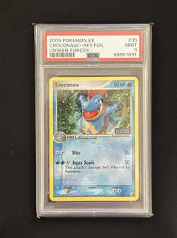 Croconaw Reverse Holo 38/115 PSA 9 Mint 2005 Pokemon EX Unseen Forces - Image 1