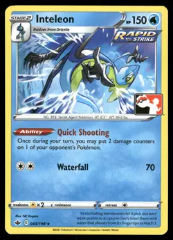 Inteleon (43) 043/198 Prize Pack Series Cards Rare Non-Holo Pokemon LP - Image 1