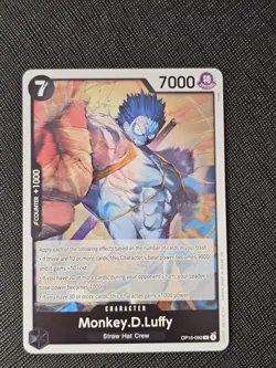 MONKEY D LUFFY OP15-092 RARE PARALLEL One Piece TCG Adventure Island NM - Image 1