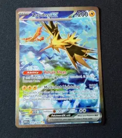 Pokemon TCG Zapdos EX Card 202/165 Scarlet & Violet 151 SIR, Near Mint - Image 1