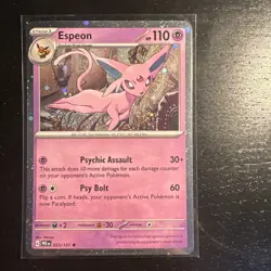 Pokemon Card Espeon Prismatic Evolutions Cosmo Holo Rare 033/131 Near Mint - Image 1